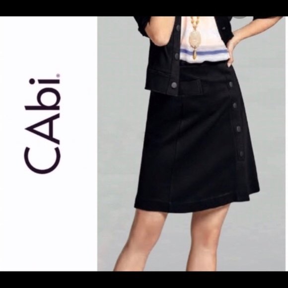 CaBi Black Ponte Knit Classic A-Line Skirt Size 6 - Picture 2 of 9